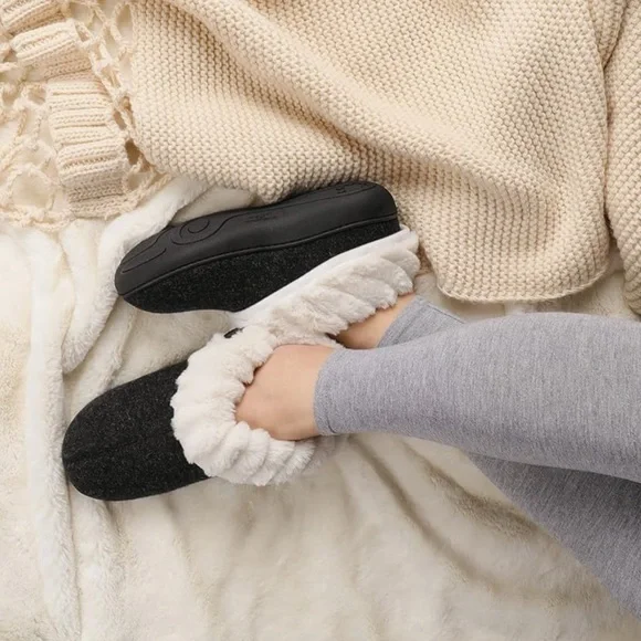 NWT Wishcotton Women's Wool Memory Foam Winter Slippers Indoor Outdoor Size 8 - Picture 5 of 8